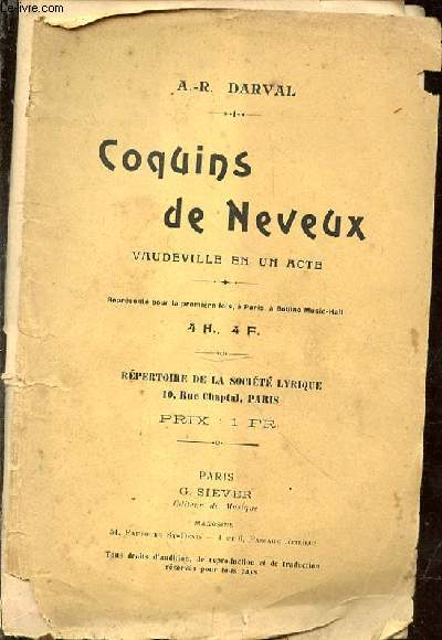 Coquins de Neveux. Vaudeville en un acte