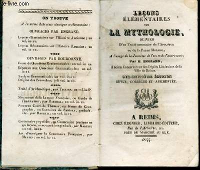Leons lmentaires sur la mythologie suivies d'un trait sommaire de l'apologue ou de la fable morale,  l'usage de la jeunesse de l'un et de l'autre sexe