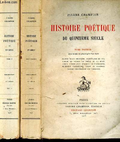 Histoire potique du quinzime sicle.