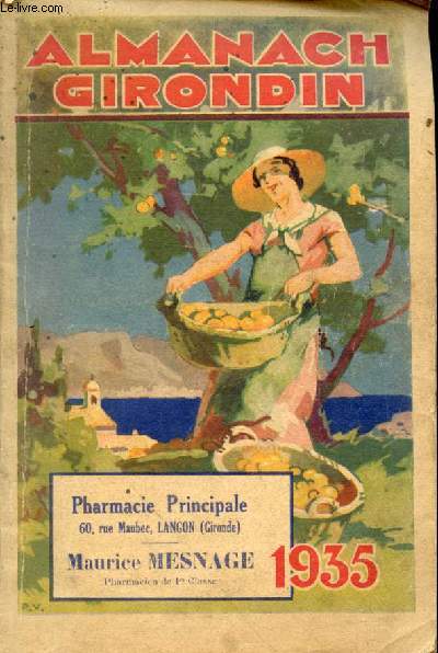 Almanach girondin. Pharmacie principale Maurice Mesnage