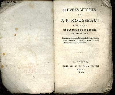 Oeuvres choisises de J.B. Rousseau