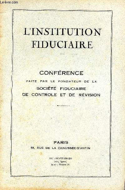 L'institution fiduciaire