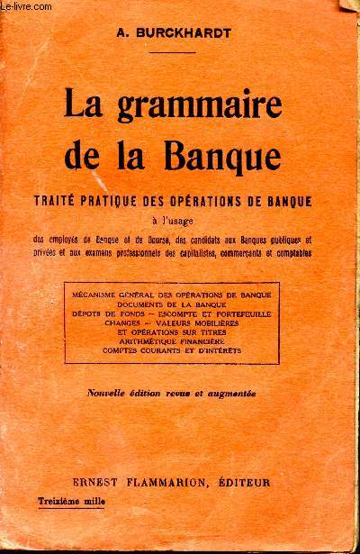 La grammaire de la Banque