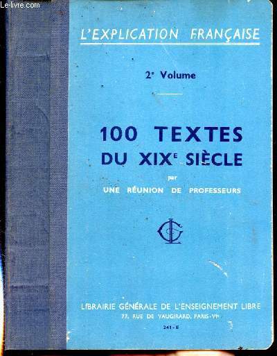 100 textes du XIX° siècle