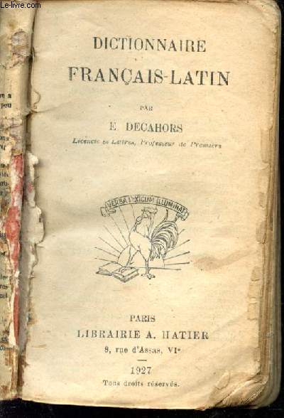 Dictionnaire Franais - Latin