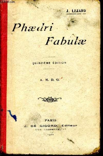 Phaedri Fabulae - quinzième édition