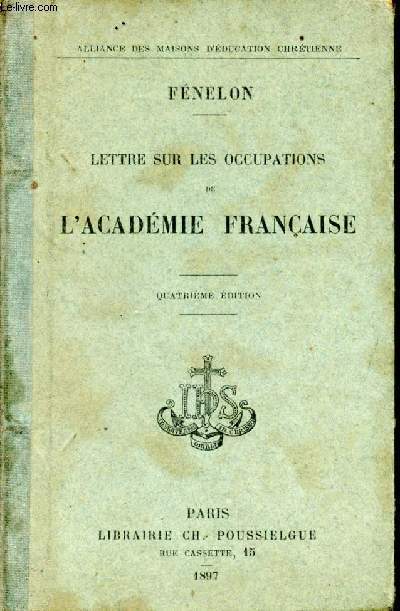 Lettres sur les occupations de l'Acadmie Franaise