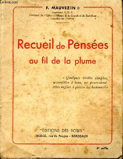 Recueil de penses au fil de la plume