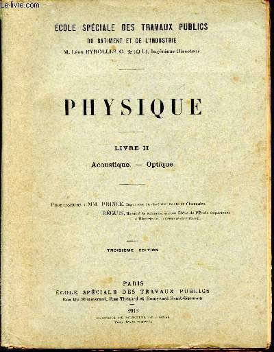 Physique. Livre II. Acoustique. Optique