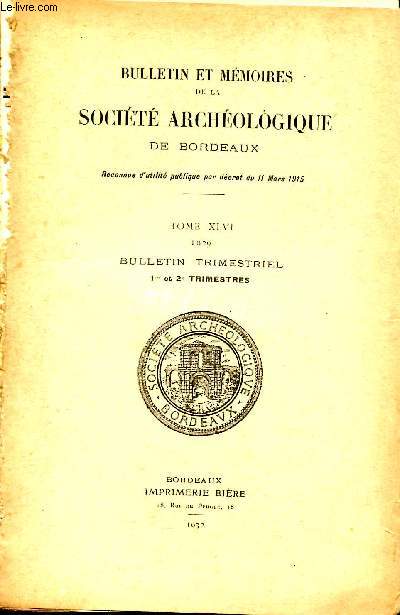 Bulletin et mmoires de la socit archologique de Bordeaux