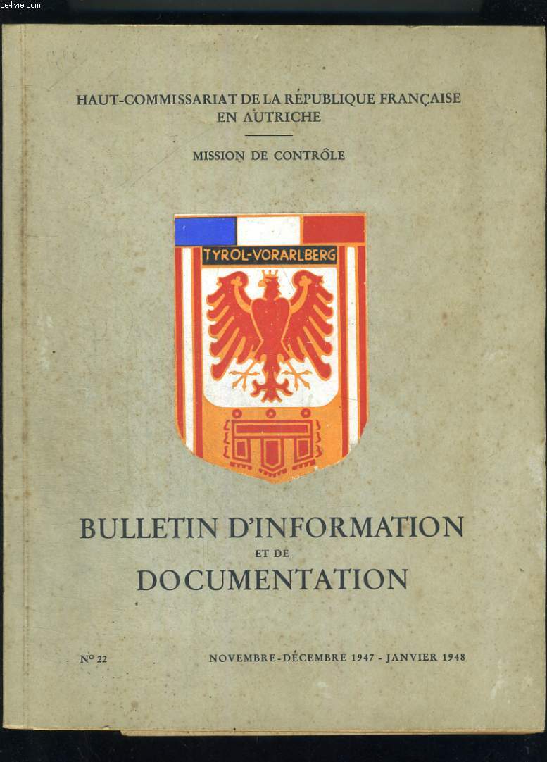 Bulletin d'information et de de documentation n 22