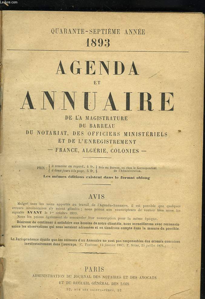 Agenda et annuaire