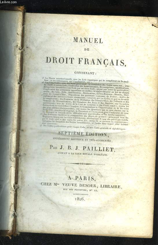 Manuel de droit franais