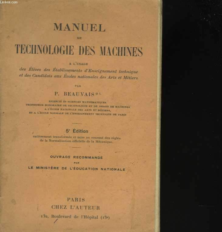 Manuel de technologie des machines