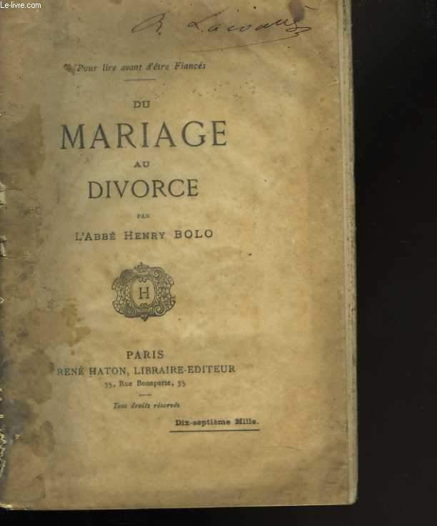 Du Mariage au Divorce
