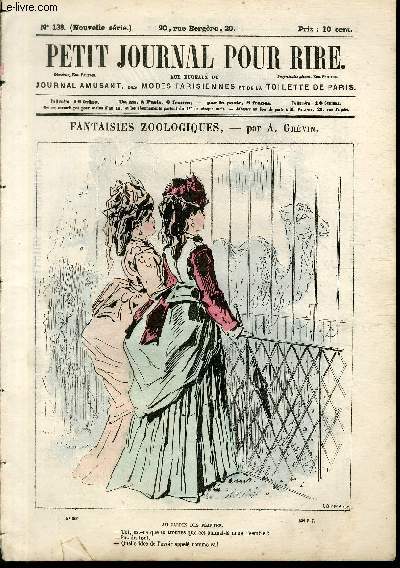 Petit journal pour rire N138 de la nouvelle srie, Fantaisies zoologiques par Grvin.