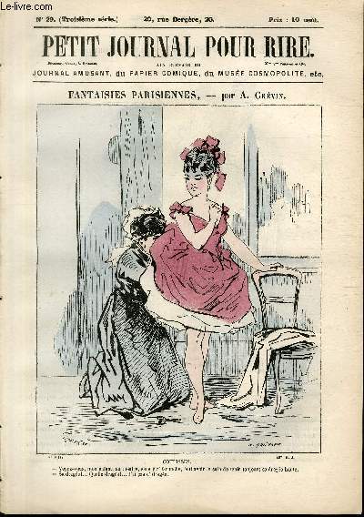 Petit journal pour rire N29 de la 3srie, Fantaisies parisiennes par Grvin.