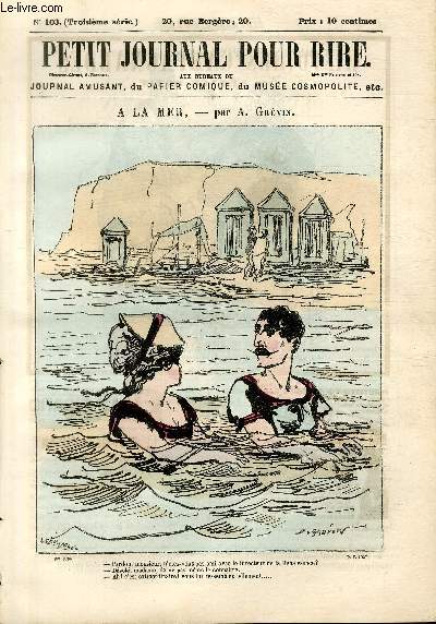 Petit journal pour rire N°103 de la 3è série, A la mer par Grévin.