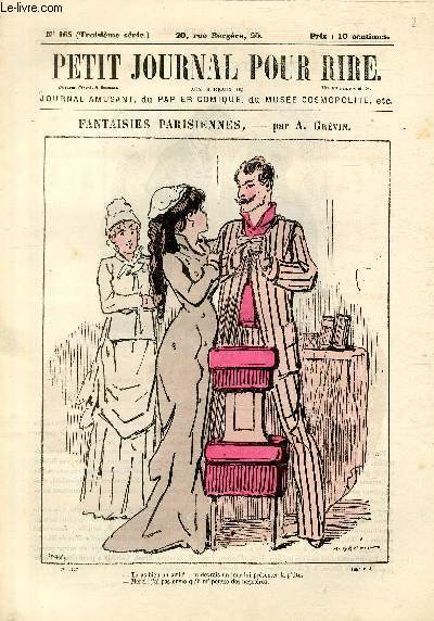 Petit journal pour rire N165 de la 3 srie, Fantaisies parisiennes par Grvin.