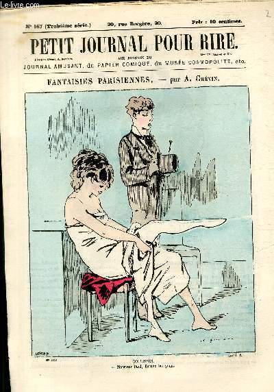 Petit journal pour rire N167 de la 3 srie, Fantaisies parisiennes par Grvin.