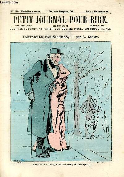 Petit journal pour rire N168 de la 3 srie, Fantaisies parisiennes par Grvin.