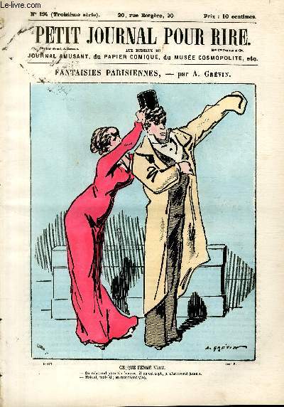 Petit journal pour rire N194 de la 3 srie, Fantaisies parisiennes par Grvin.