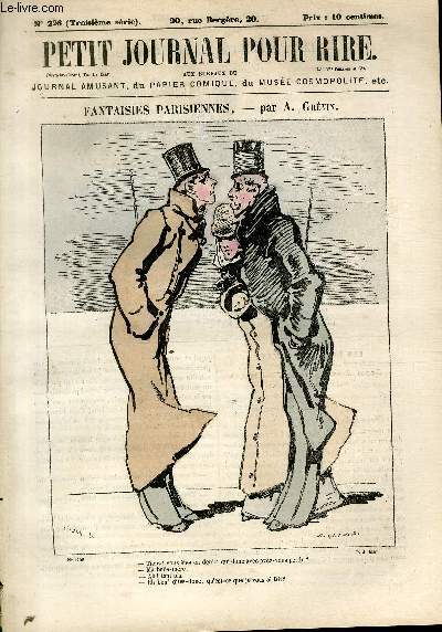 Petit journal pour rire N1208, N226 de la 3 srie, Fantaisies parisiennes par Grvin.