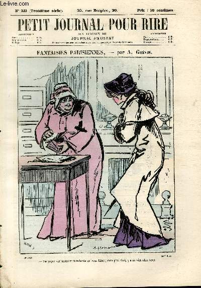 Petit journal pour rire N233 de la 3 srie, Fantaisies parisiennes par Grvin.