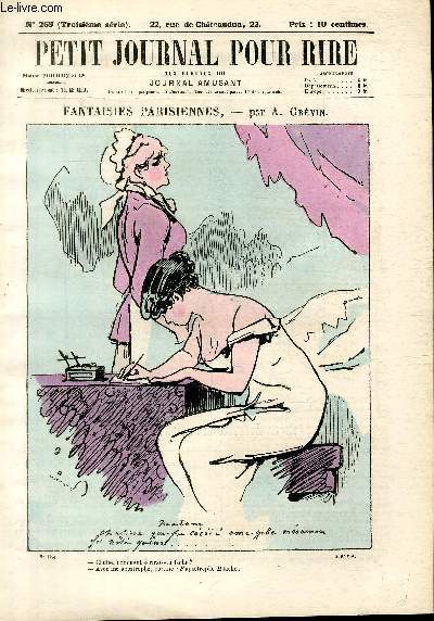 Petit journal pour rire N269 de la 3 srie, Fantaisies parisiennes par Grvin.