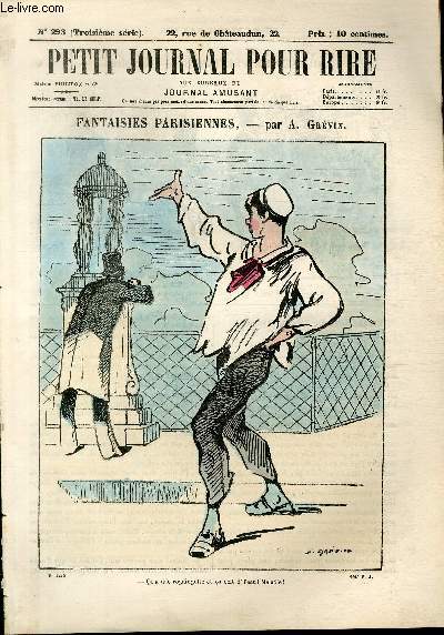 Petit journal pour rire N293 de la 3 srie, Fantaisies parisiennes par Grvin.
