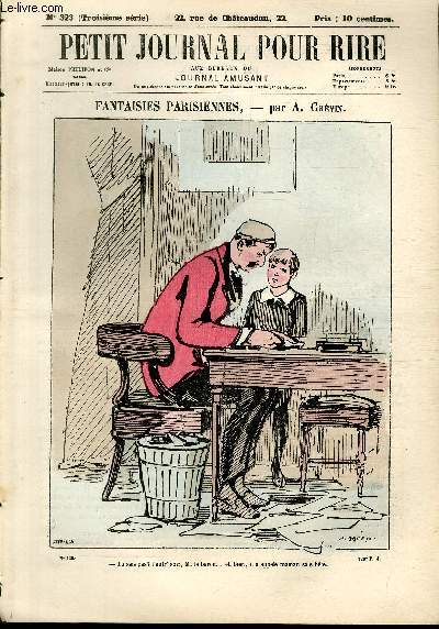 Petit journal pour rire N323 de la 3 srie, Fantaisies parisiennes par Grvin.