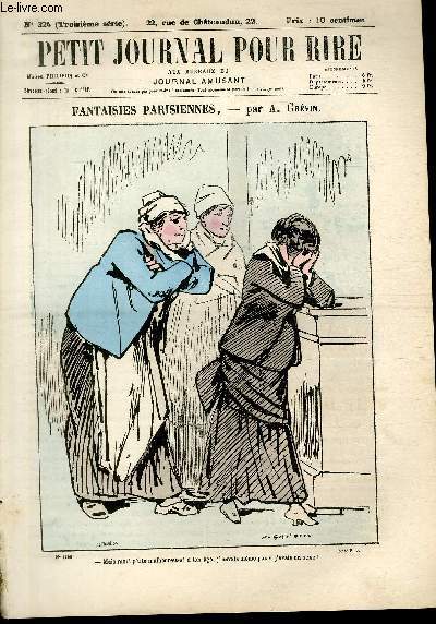 Petit journal pour rire N324 de la 3 srie,Fantaisies parisiennes par Grvin.