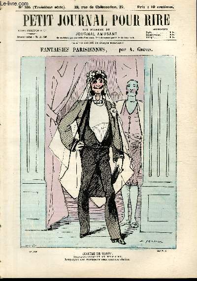 Petit journal pour rire N334 de la 3 srie, Fantaisies parisiennes par Grvin.