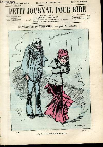 Petit journal pour rire N341 de la 3 srie, Fantaisies parisiennes par Grvin.