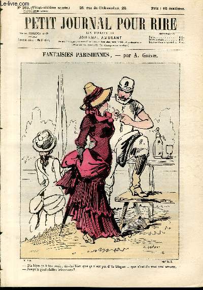 Petit journal pour rire N363 de la 3 srie, Fantaisies parisiennes par Grvin.