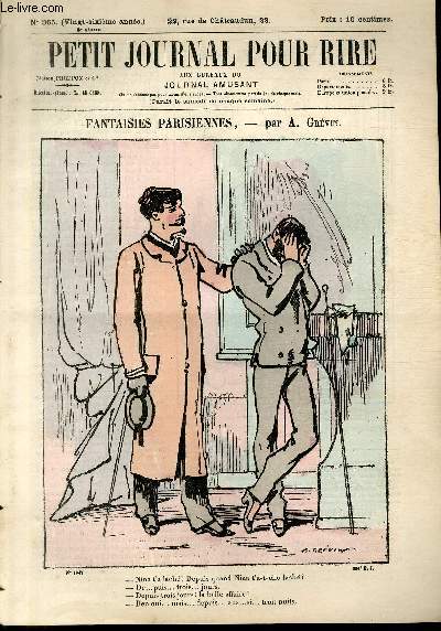 Petit journal pour rire N365 de la 3 srie, Fantaisies parisiennes par Grvin.