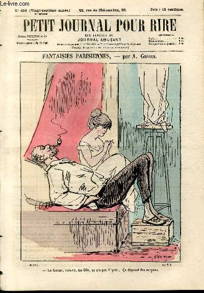 Petit journal pour rire N404 de la 3 srie, Fantaisies parisiennes par Grvin.
