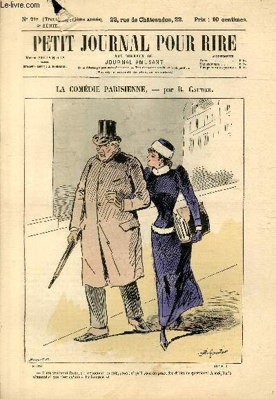 Petit journal pour rire N217 de la 4 srie, La comdie parisienne par Gautier.