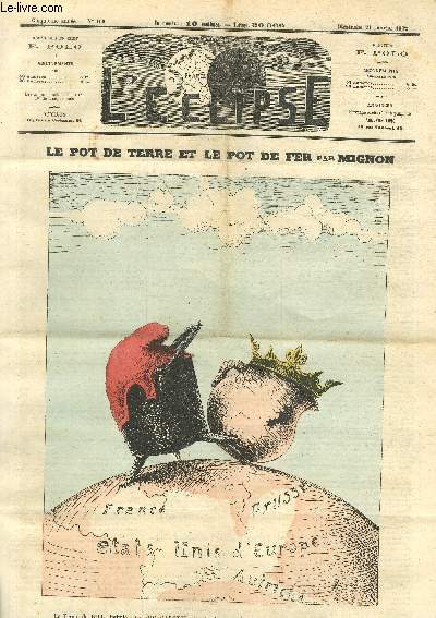 L'Eclipse, N169 - Le pot de terre et le pot de fer (remplace dessin de Gill censur)