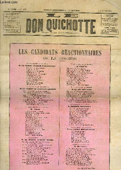 Le Don Quichotte N172, Les candidats ractionnaires de la Gironde.