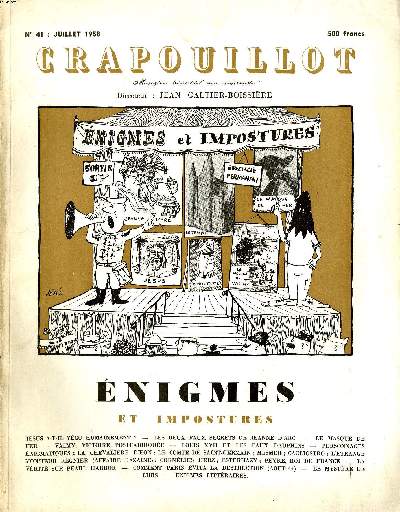 LE CRAPOUILLOT, N41; ENIGMES ET IMPOSTURES