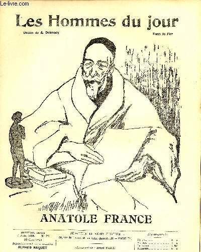 LES HOMMES DU JOUR N 72. ANATOLE FRANCE.