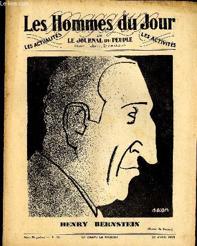 LES HOMMES DU JOUR, Premire srie magazine N50. HENRY BERNSTEIN.