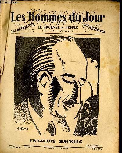 LES HOMMES DU JOUR, Premire srie magazine N56.FRANCOIS MAURIAC.