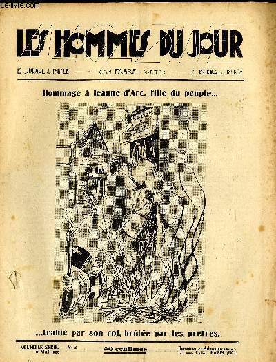 LES HOMMES DU JOUR, Nouvelle srie magazine N12. Hommage  Jeanne d'Arc, fille du peuple.