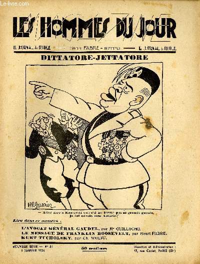 LES HOMMES DU JOUR, Nouvelle srie magazine N31.L'AVOCAT GENREL GAUDEL.