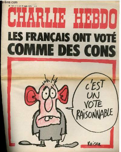CHARLIE HEBDO N122 - LES FRANCAIS ONT VOTE COMME DES CONS 