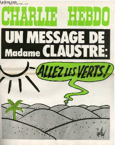 CHARLIE HEBDO N287 - UN MESSAGE DE MADAME CLAUSTRE 