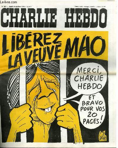 CHARLIE HEBDO N309 - LIBEREZ LA VEUVE MAO 