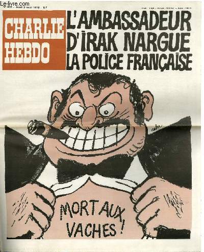 CHARLIE HEBDO N403 - L'AMBASSADEUR D'IRAK NARGUE LA POLICE FRANCAISE